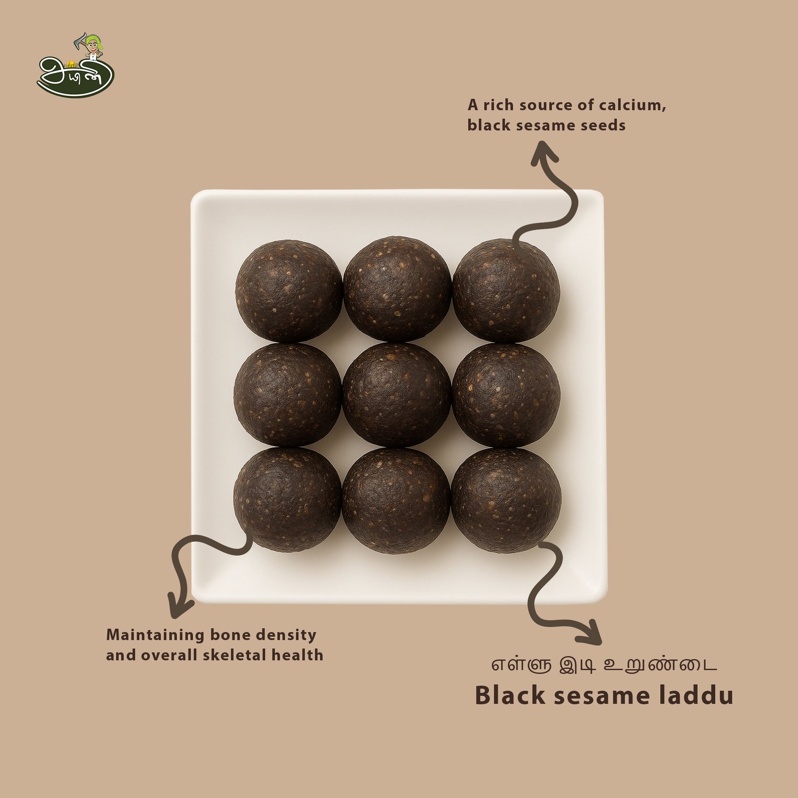 Black Sesame Seed Laddu / Ellu Idi Urandai