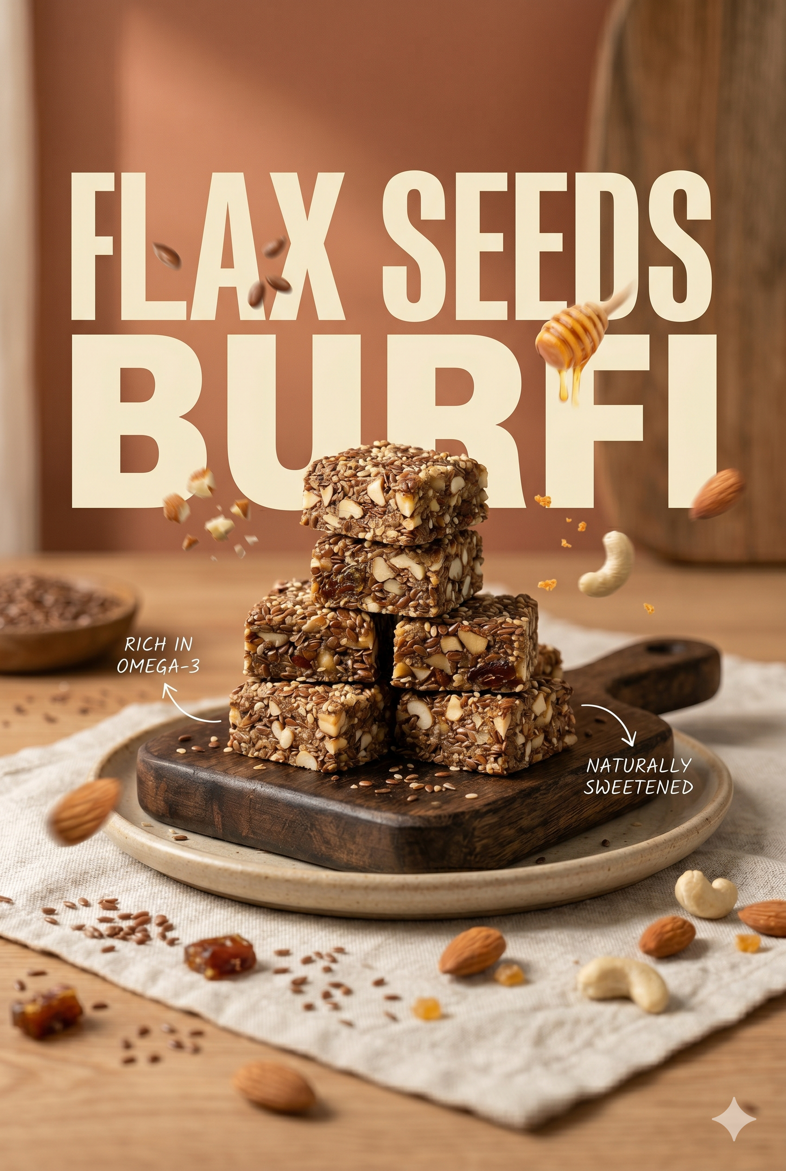 flax seedsBurfi /ஆளி விதை பர்ஃபி