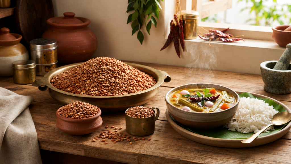 Red Soiled Toor Dal / Mankattiya Thuvaram Paruppu – Traditional South Indian Dal