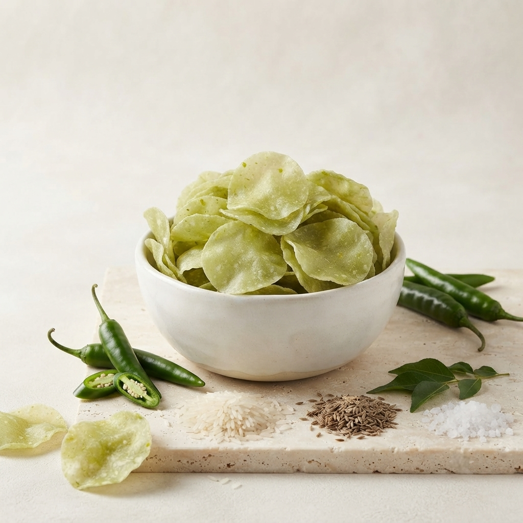 Green Chilli Fryum / Pachai Milagai Vadagam