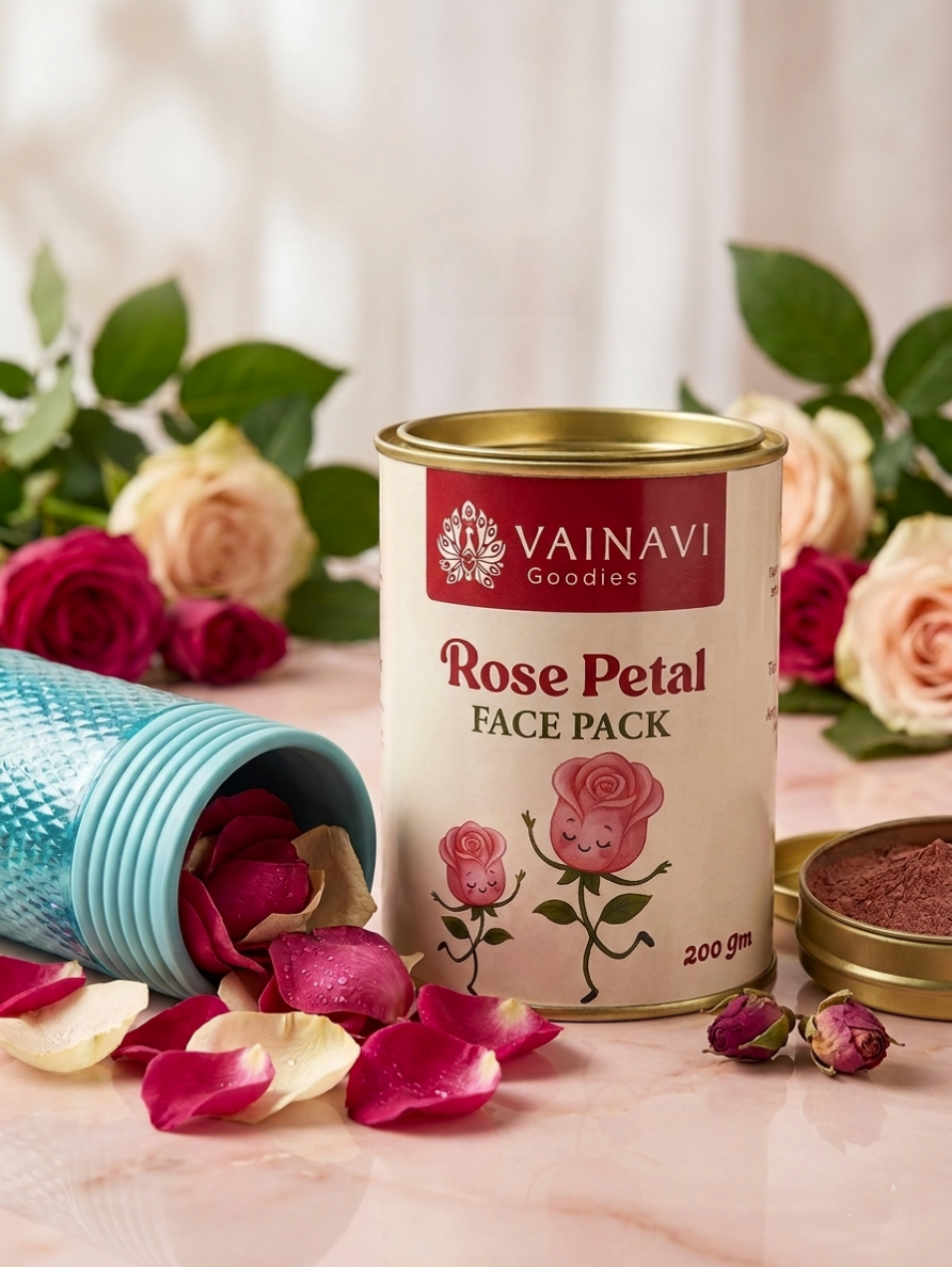Rose petal face pack