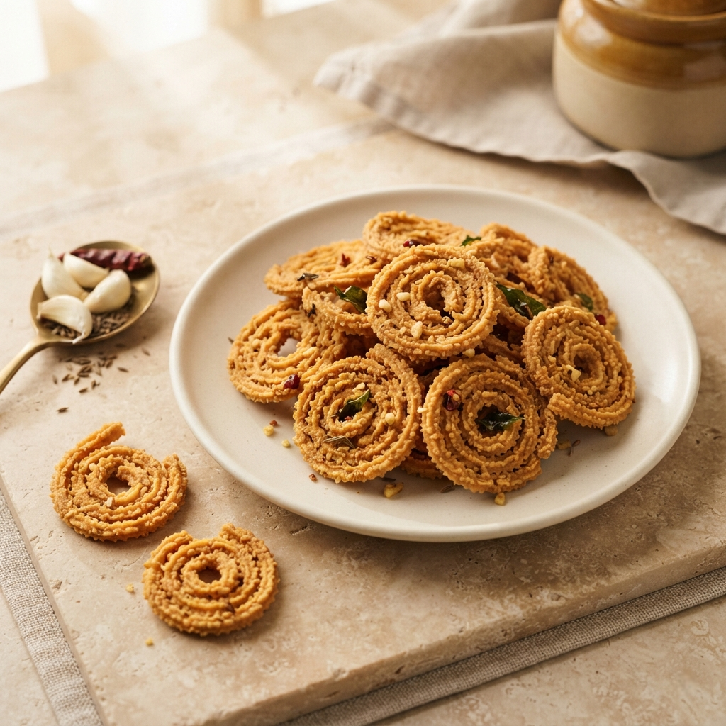 Garlic Murukku / Poondu Murukku